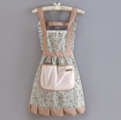 Lovely Canvas Apron for Female Household Breathable Antifouling  Perfect for Kitchen Cleaning