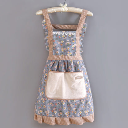 Lovely Canvas Apron for Female Household Breathable Antifouling  Perfect for Kitchen Cleaning