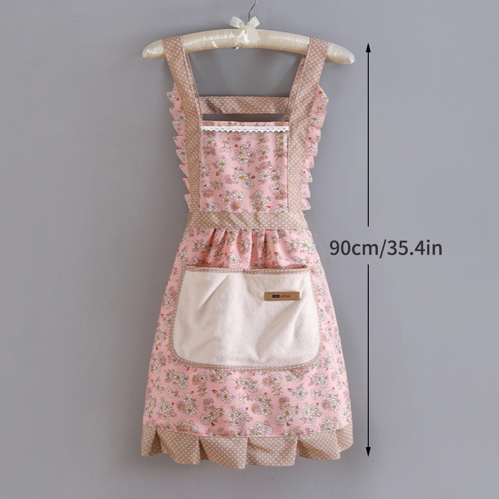 Lovely Canvas Apron for Female Household Breathable Antifouling  Perfect for Kitchen Cleaning