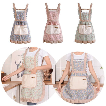 Lovely Canvas Apron for Female Household Breathable Antifouling  Perfect for Kitchen Cleaning
