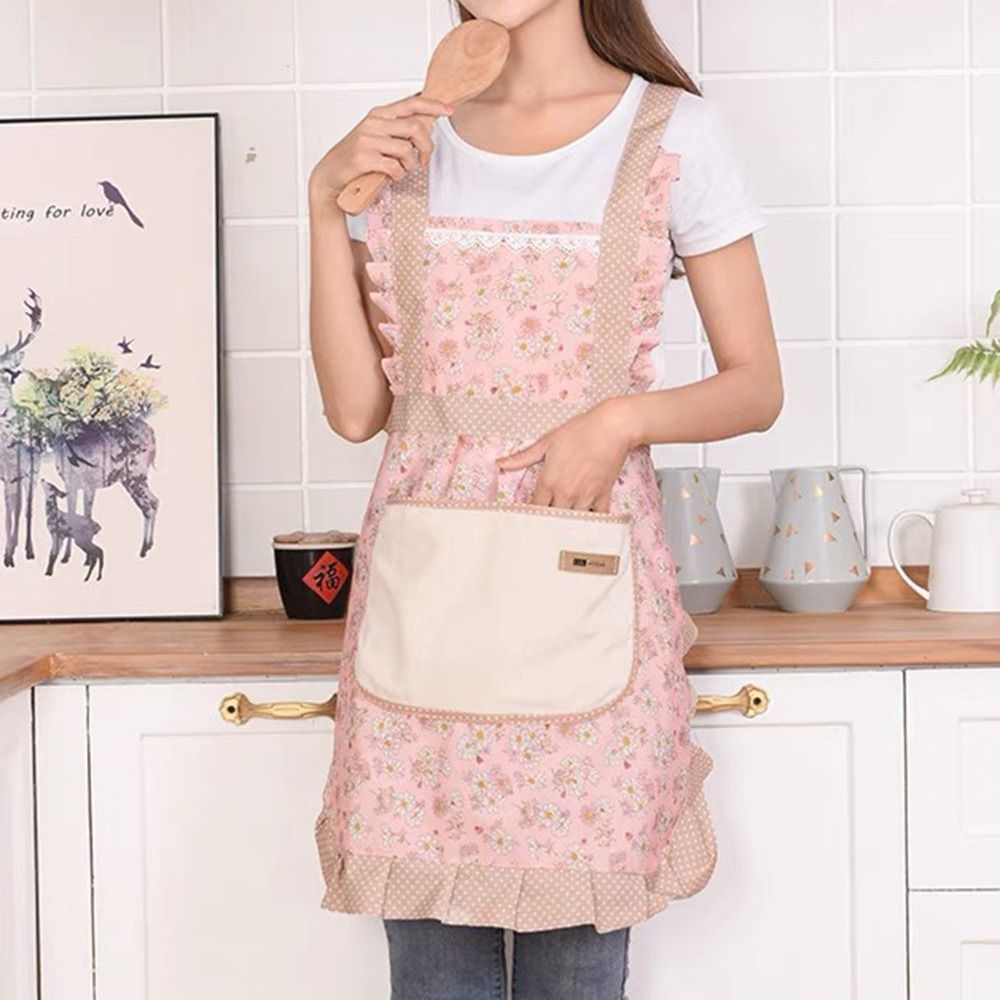 Lovely Canvas Apron for Female Household Breathable Antifouling  Perfect for Kitchen Cleaning