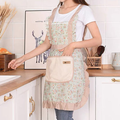 Lovely Canvas Apron for Female Household Breathable Antifouling  Perfect for Kitchen Cleaning