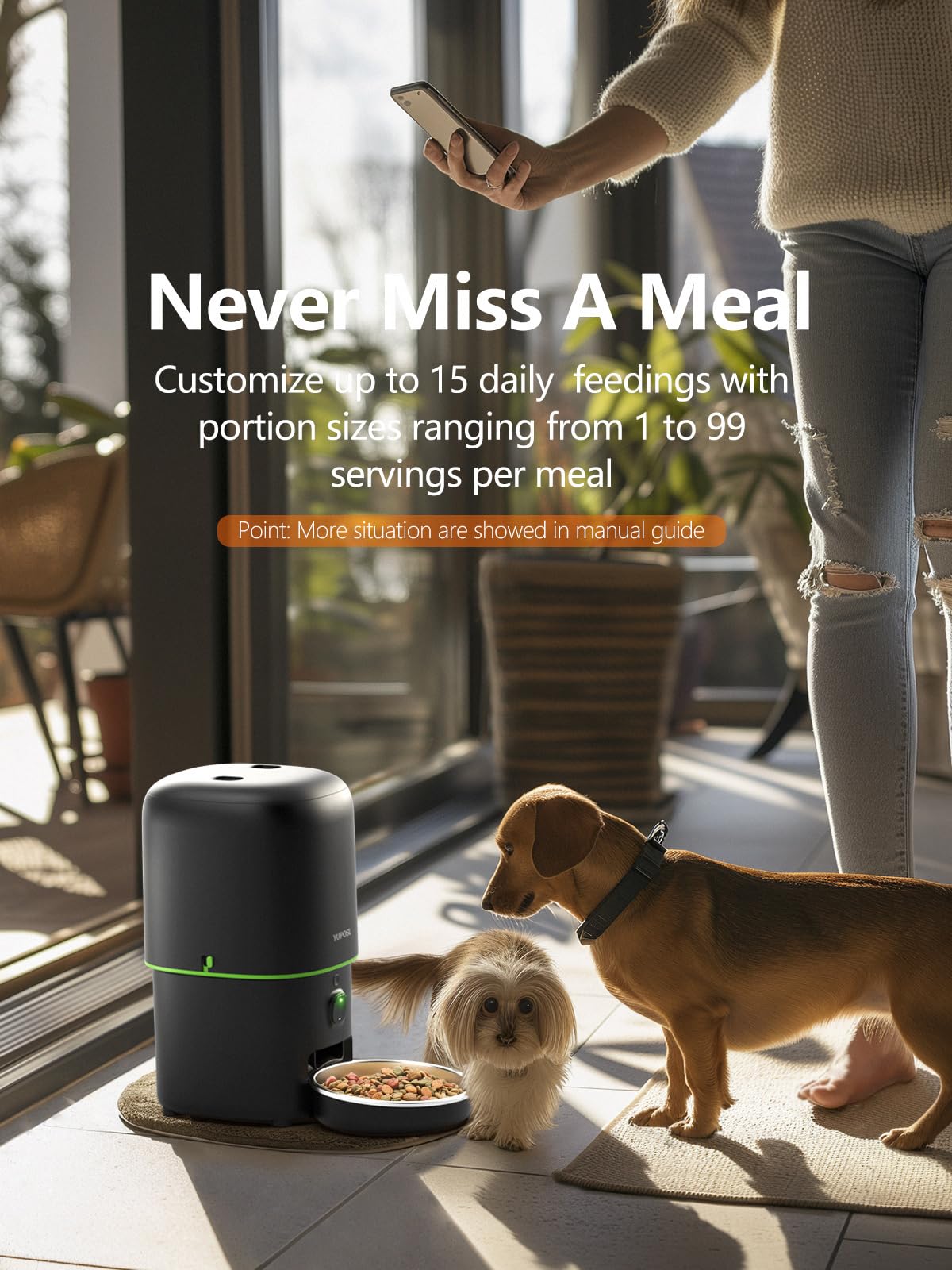 WiFi Automatic Cat Feeder With Camera Smart Pet Food Kibble Dispenser Auto Feeder For Cat  Dog 4