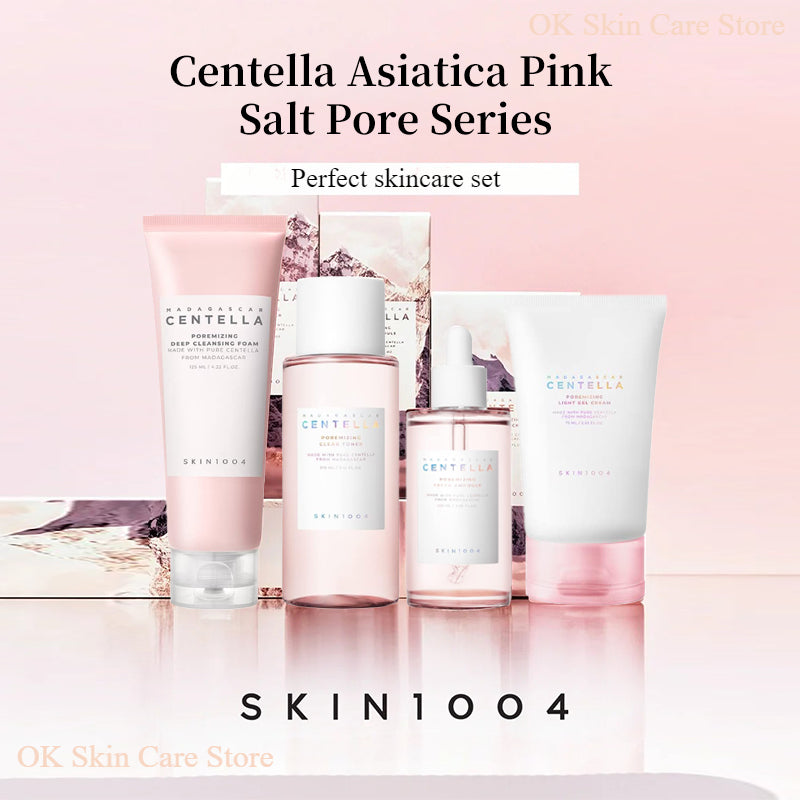 Centella Pink Salt Pore Care Cleanser, Ampoule Facial Serum Deep Cleanser for Fresh, Bright Skin Tone