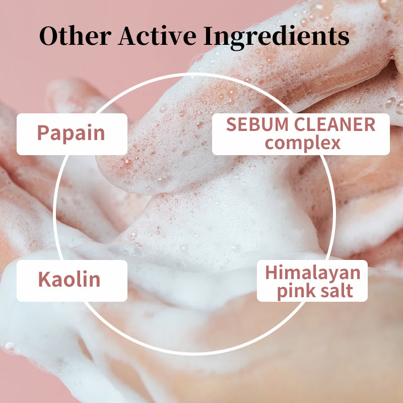 Centella Pink Salt Pore Care Cleanser, Ampoule Facial Serum Deep Cleanser for Fresh, Bright Skin Tone