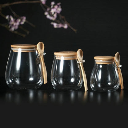 Airtight Glass Food Storage Jar Hermetic Container For Coffee Sugar  Tea With Sealed Lid 6