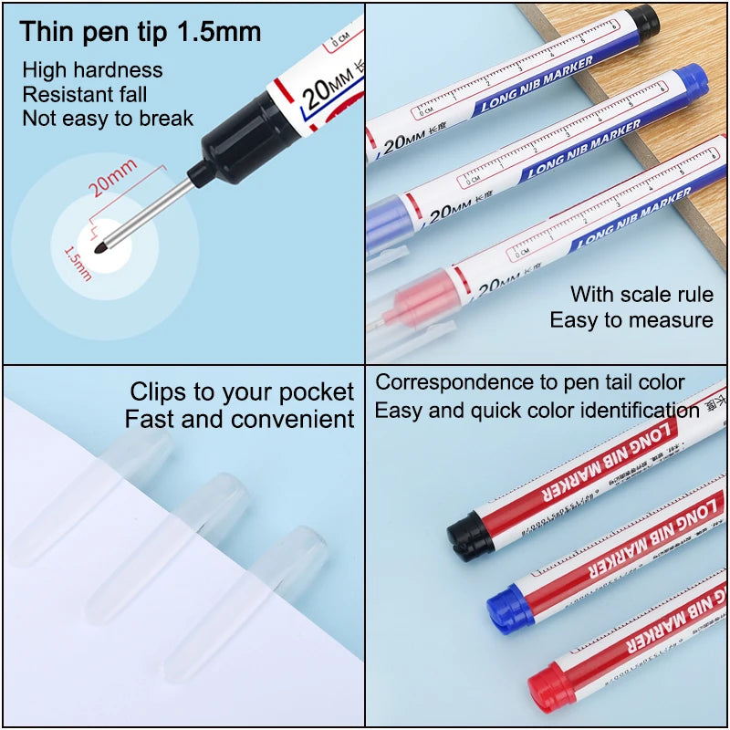 Deep Hole Long Nib Head Markers Waterproof MultiPurpose Pen For Metal Wood  Glass 2