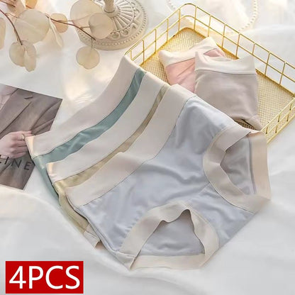 Womens Modal Panties, 4 Pack Seamless Underwear Mid Rise, Comfortable and Sexy Lingerie for Everyday Wear