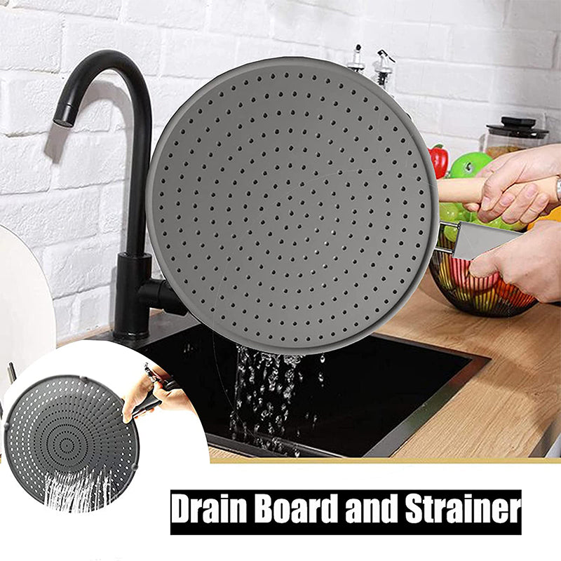 Silicone Kitchen Splatter Screen – Heat-Resistant Oil Splash Guard with Stainless Steel Handle for Frying Pans