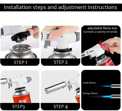 Culinary Butane Torch Flame Gun Cooking Blowtorch with Gas Burner Lighter for Professional  Home Us