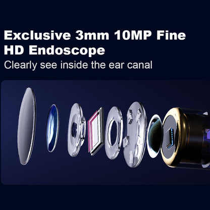 Smart Otoscope Ear Cleaner, Visual Endoscope Tweezers with Mini Camera for Precision Ear Health Care