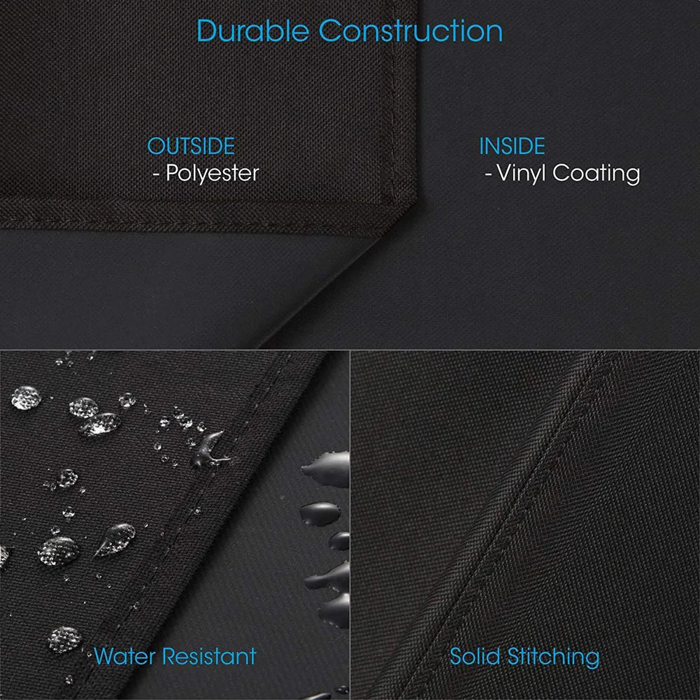 Heavy Duty BBQ Grill Cover, Anti-Dust Waterproof Outdoor Barbecue Cover for Weber, Charbroil & Round Grills