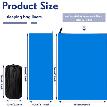 Portable Polar Fleece Sleeping Bag Liner Warm and UltraLight Travel Sheet for Outdoor Camping and