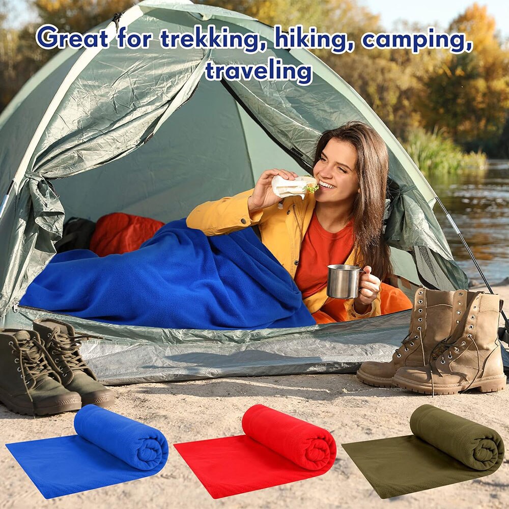 Portable Polar Fleece Sleeping Bag Liner Warm and UltraLight Travel Sheet for Outdoor Camping and