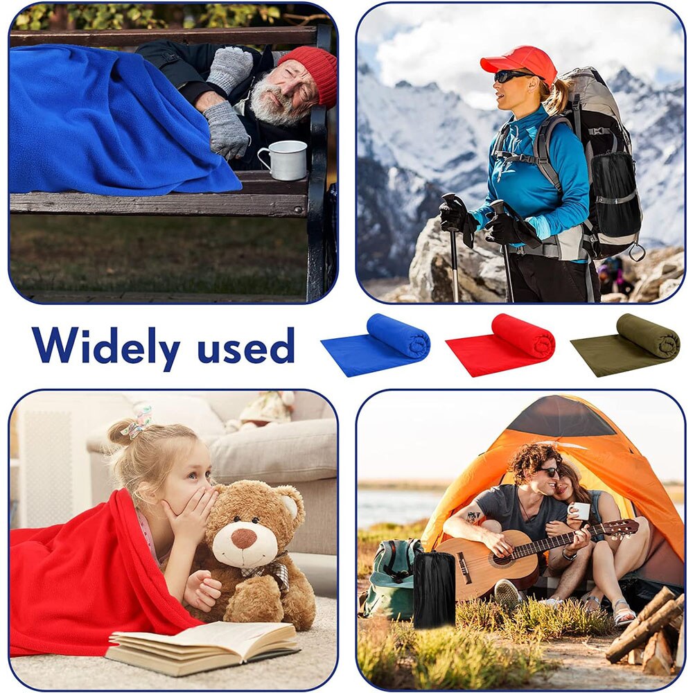Portable Polar Fleece Sleeping Bag Liner Warm and UltraLight Travel Sheet for Outdoor Camping and