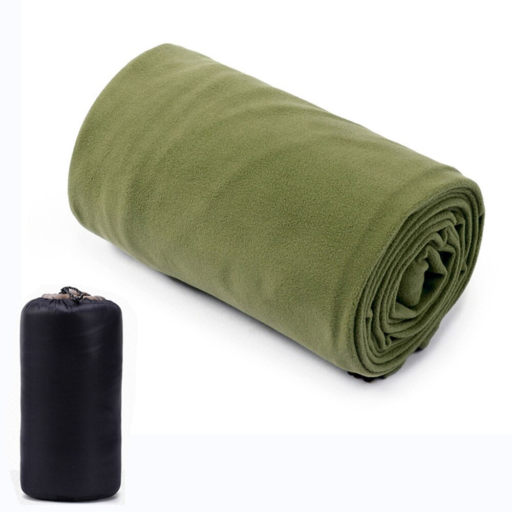 Portable Polar Fleece Sleeping Bag Liner Warm and UltraLight Travel Sheet for Outdoor Camping and