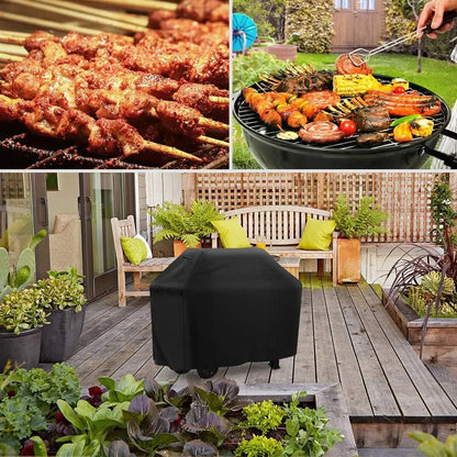 Heavy Duty BBQ Grill Cover, Anti-Dust Waterproof Outdoor Barbecue Cover for Weber, Charbroil & Round Grills