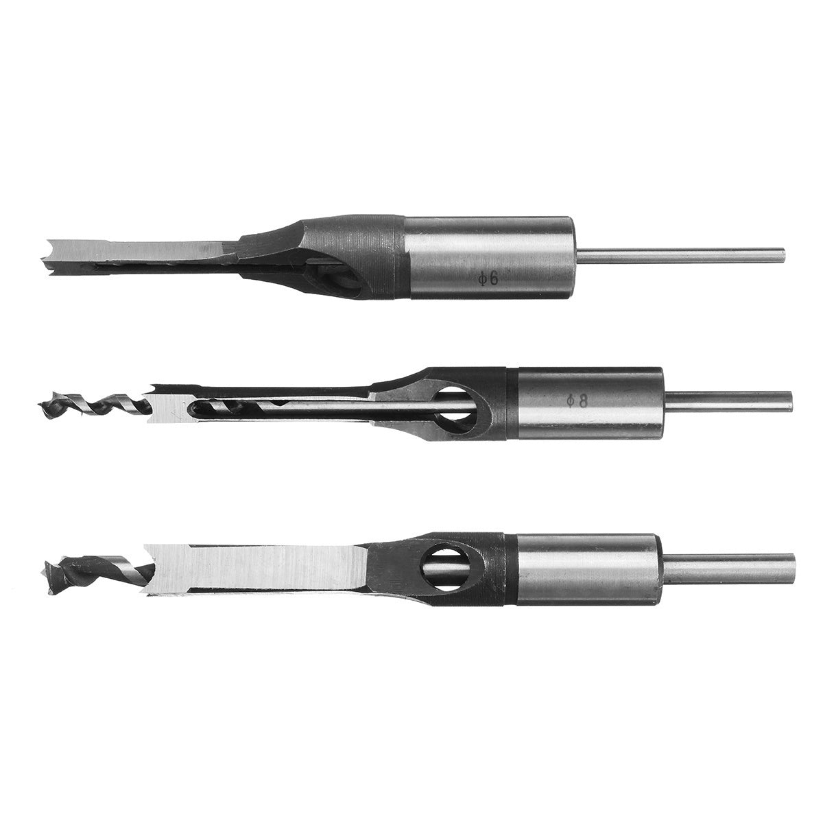HSS Square Hole Drill Set 6-16mm - Woodworking Auger & Mortising Chisel Kit for DIY Furniture Making & Carpentry