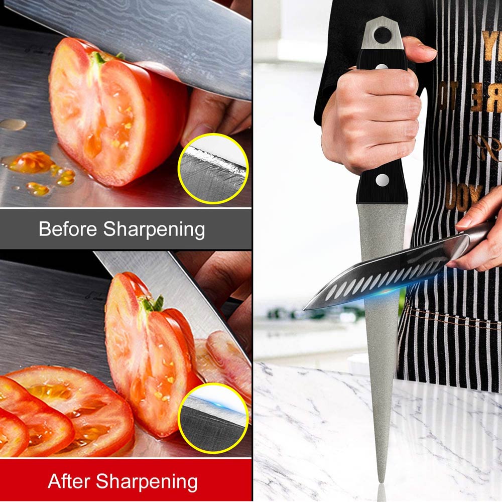 Professional Knife Sharpening Stone Dual Grit Honing Bar For Curved Blades Sickle  Kitchen Cutlery 1