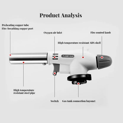 Portable Flame Gun Torch Multifunctional BBQ  Camping Burner for Cooking Soldering  Desserts