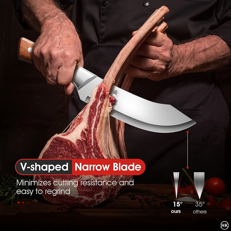 Stainless Steel Ultra Sharp Kitchen Knife Heavy-Duty Bending Fracture Knife for Butchers & Meat Cutting