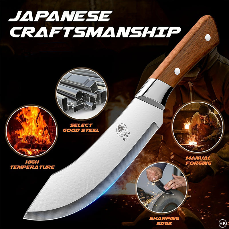 Stainless Steel Ultra Sharp Kitchen Knife Heavy-Duty Bending Fracture Knife for Butchers & Meat Cutting