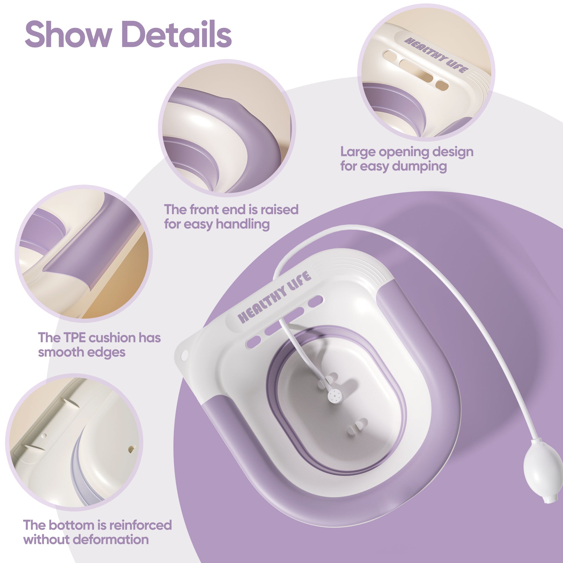 Pregnant Women Sitz Bath Tub Folding Toilet Basin For Postpartum Care  Hemorrhoid Relief 4