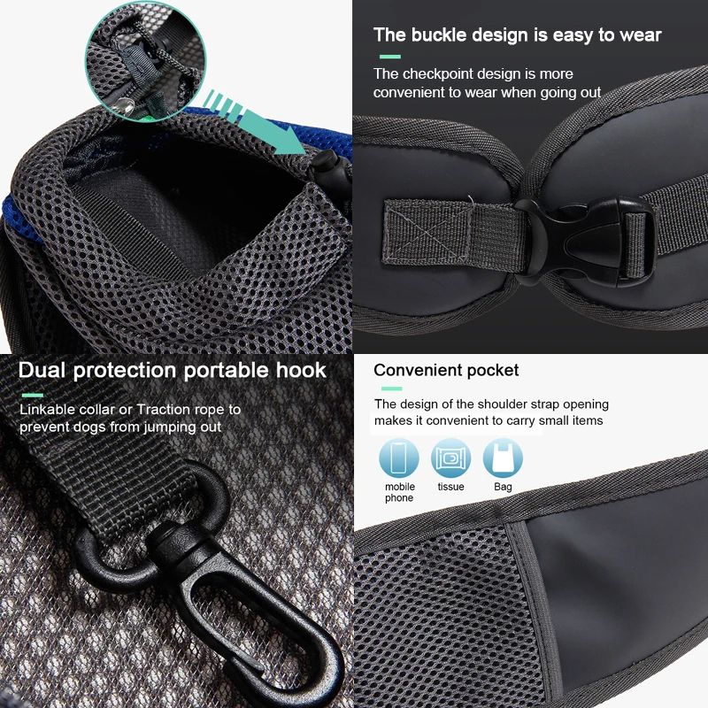 Dog Carrier Backpack Travel Tote Shoulder Bag  Mesh Sling Carry Pack for Pets