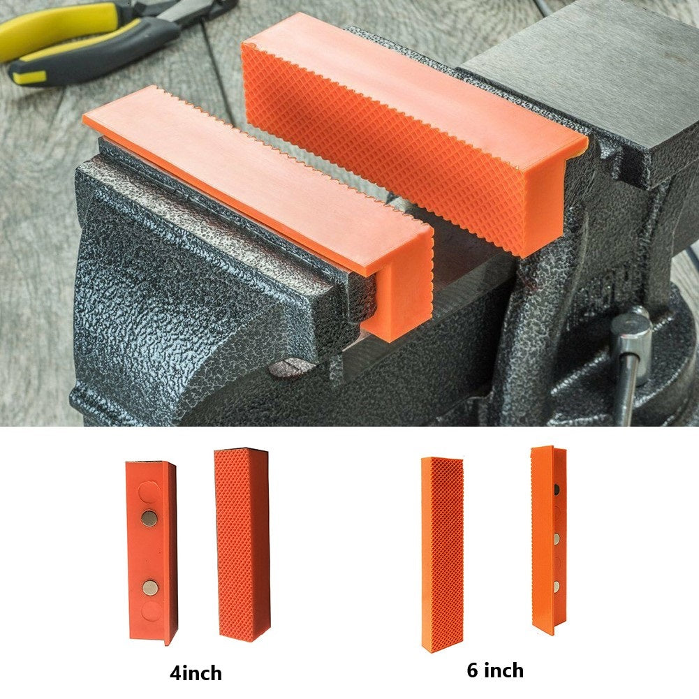 Magnetic Soft Jaw Pads for Bench Vise, Rubber Protective Pads, Wood & Delicate Materials