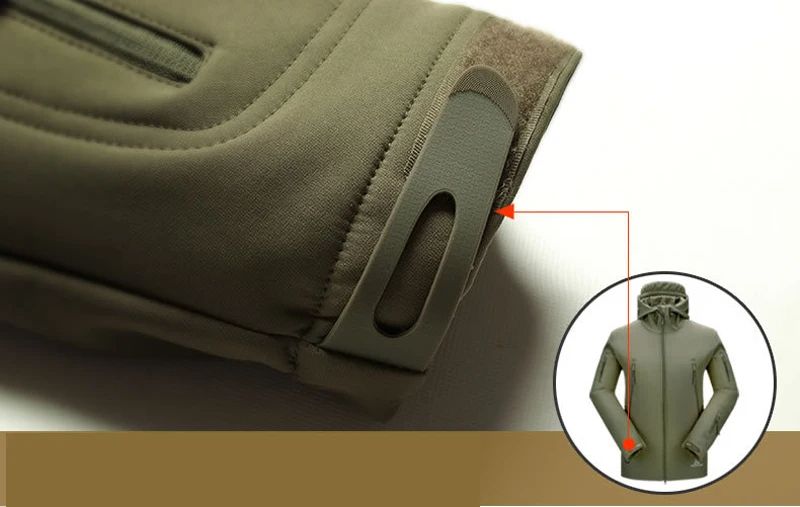 Mens Tactical Soft Shell Jacket Windproof  Waterproof Army Combat Jacket with Hood