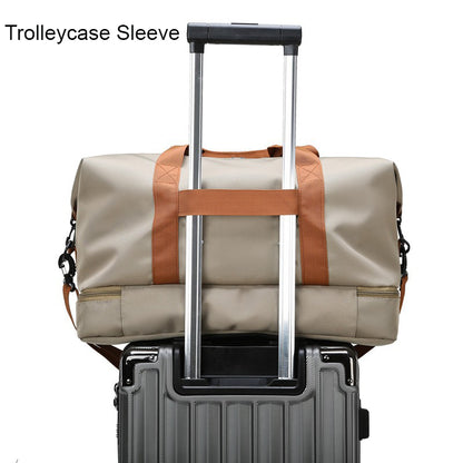 Portable Fitness Duffle Bag CarryOn Luggage For Gym Travel  Work  Trolley Strap  Shoe Compartment 1