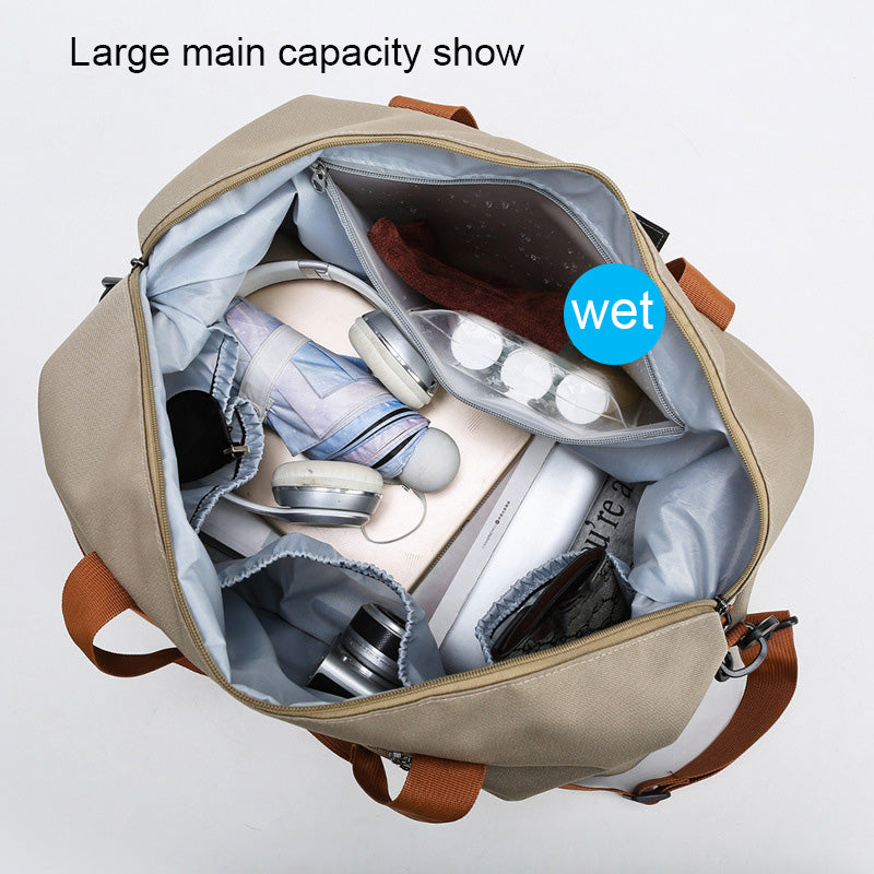 Portable Fitness Duffle Bag CarryOn Luggage For Gym Travel  Work  Trolley Strap  Shoe Compartment 2