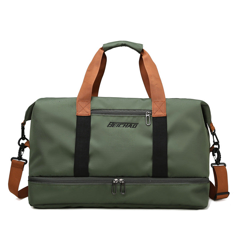 Portable Fitness Duffle Bag CarryOn Luggage For Gym Travel  Work  Trolley Strap  Shoe Compartment 5