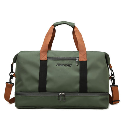 Portable Fitness Duffle Bag CarryOn Luggage For Gym Travel  Work  Trolley Strap  Shoe Compartment 5