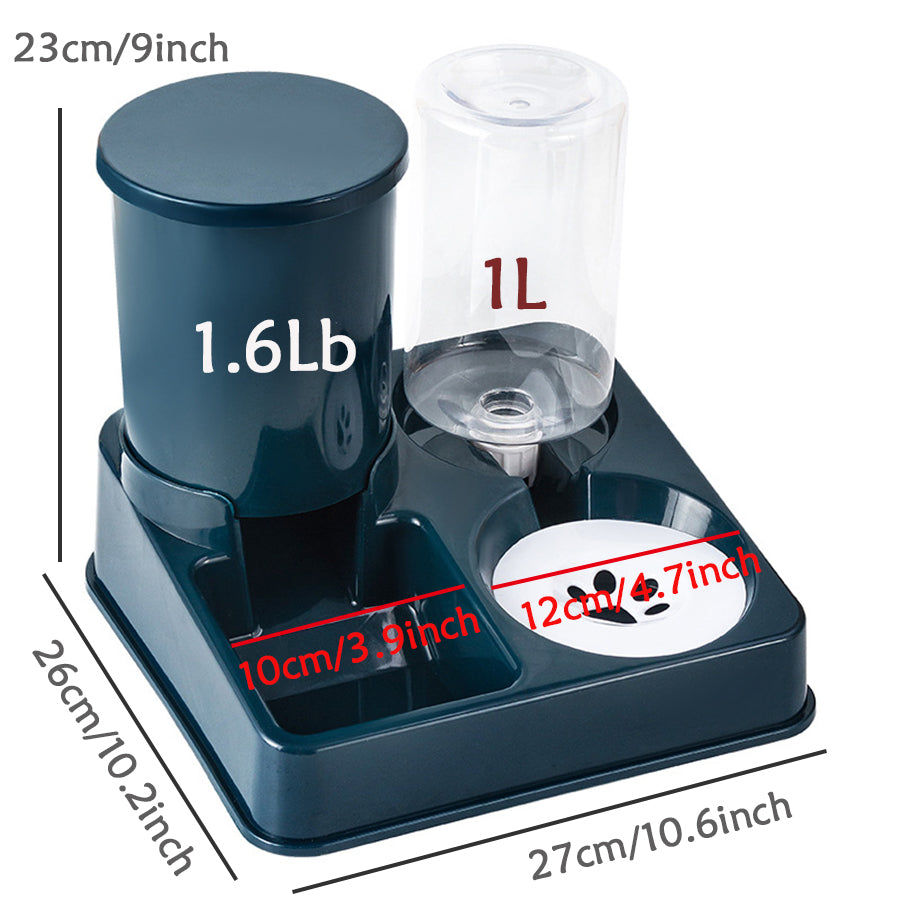 Automatic Cat Feeder  Water Dispenser Set 2in1 Tilted Gravity Pet Food and Water Bowl for Cats