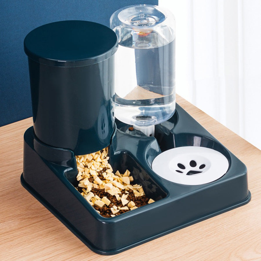 Automatic Cat Feeder  Water Dispenser Set 2in1 Tilted Gravity Pet Food and Water Bowl for Cats