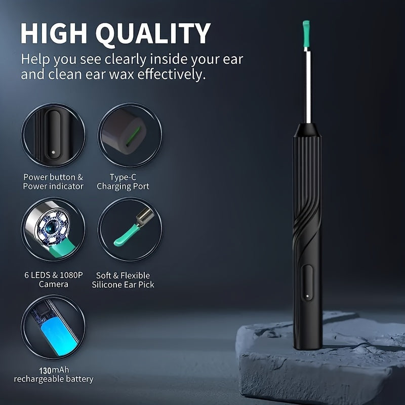 Professional Ear Wax Removal Kit  1296P HD Endoscope With USBC Charging  AtHome Ear Cleaning  Healt 3