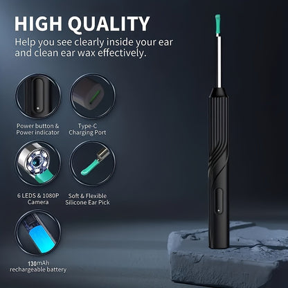 Professional Ear Wax Removal Kit  1296P HD Endoscope With USBC Charging  AtHome Ear Cleaning  Healt 3