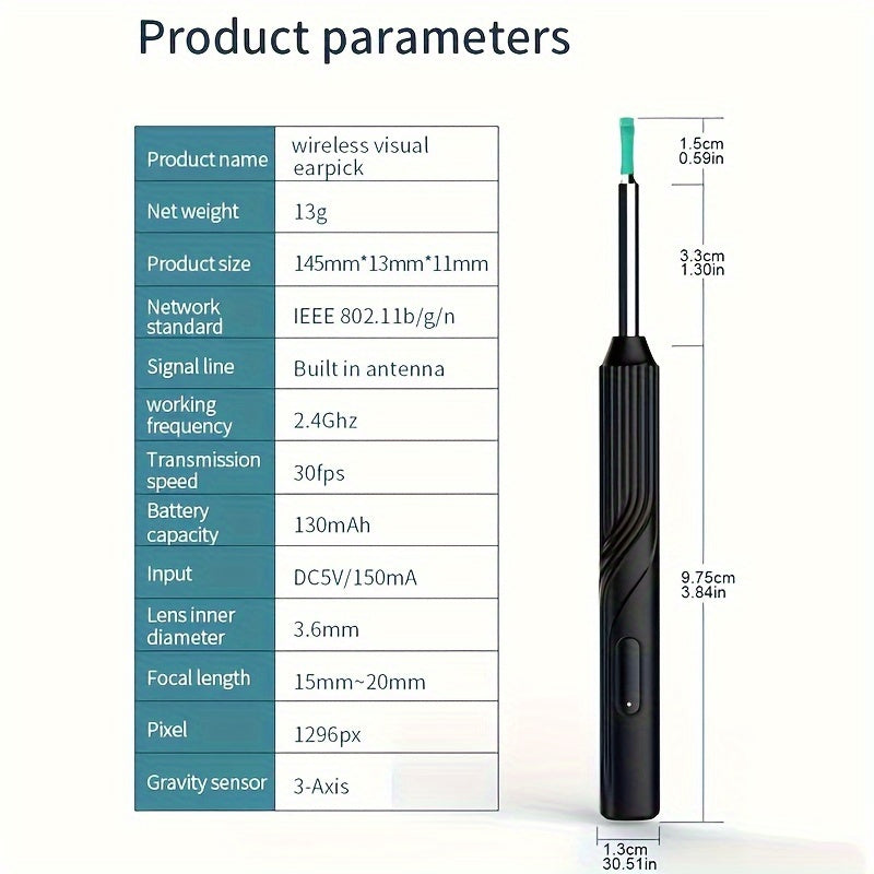 Professional Ear Wax Removal Kit  1296P HD Endoscope With USBC Charging  AtHome Ear Cleaning  Healt 4