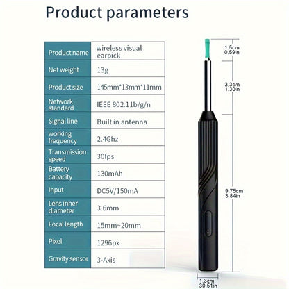 Professional Ear Wax Removal Kit  1296P HD Endoscope With USBC Charging  AtHome Ear Cleaning  Healt 4