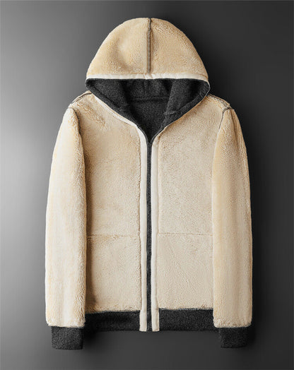 Winter Lambswool Coats Thicken Warm Jackets Long Sleeve Zipper Hoodies Casual Sports Fleece Black C 5