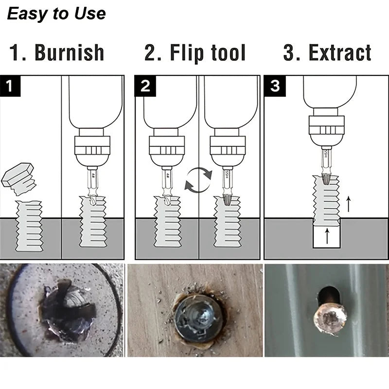 Professional Screw Extractor KitEasily Remove Stripped Rusted  Broken Screws  Compatible With All D 4
