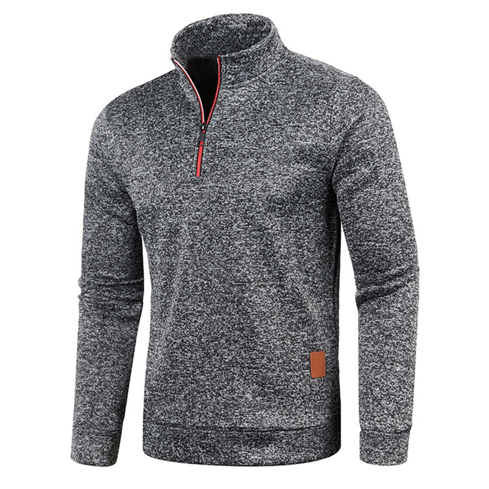 Sweatshirt For Men Fleece Lined Pullover With V Neck  Windproof Design 5