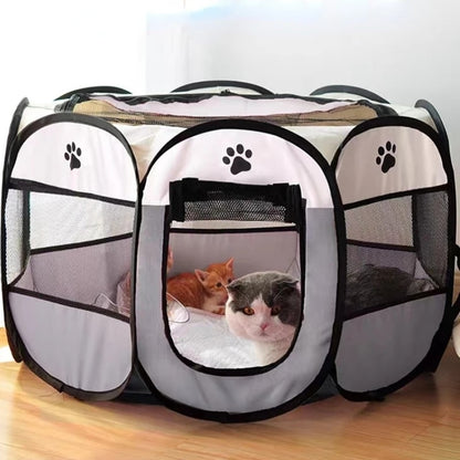 Large Dog Cages  Cat Fences Foldable Pet Tent with Skylight Zipper  Portable Kennel for Outdoor E