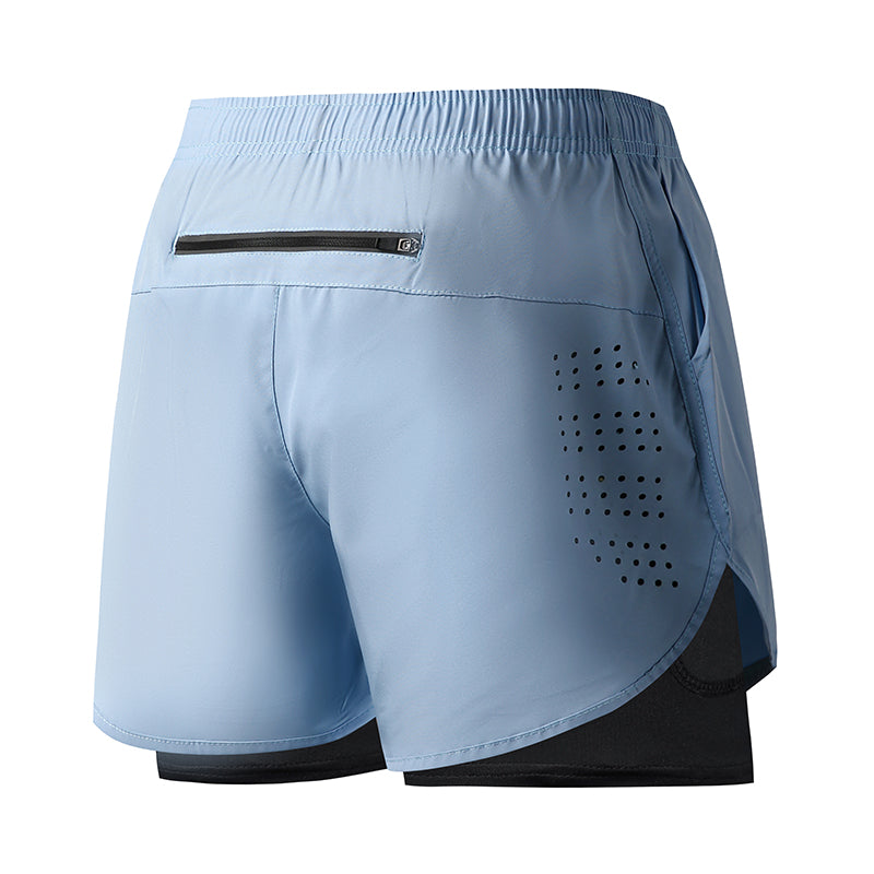 Men Running Shorts QuickDrying Fitness Shorts Double Layer Workout Pants For Training  Bodybuilding 6