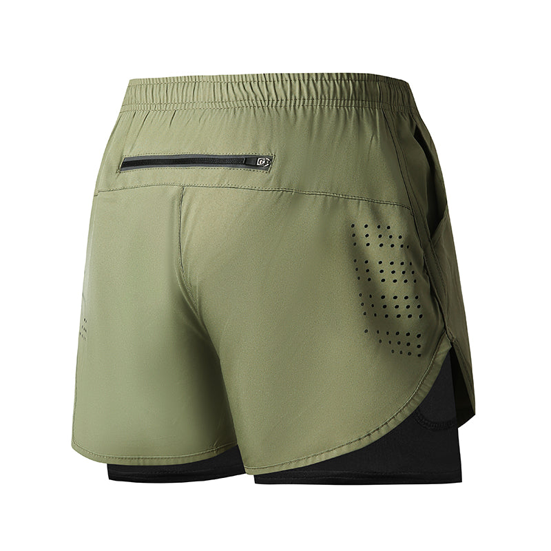 Men Running Shorts QuickDrying Fitness Shorts Double Layer Workout Pants For Training  Bodybuilding 9