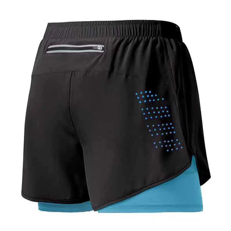 Men Running Shorts QuickDrying Fitness Shorts Double Layer Workout Pants For Training  Bodybuilding 12