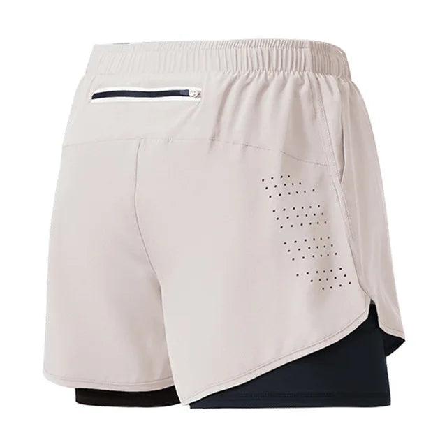 Men Running Shorts QuickDrying Fitness Shorts Double Layer Workout Pants For Training  Bodybuilding 14