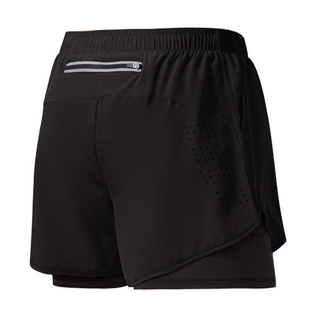 Men Running Shorts QuickDrying Fitness Shorts Double Layer Workout Pants For Training  Bodybuilding 15