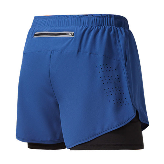 Men Running Shorts QuickDrying Fitness Shorts Double Layer Workout Pants For Training  Bodybuilding 16